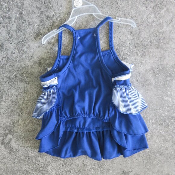 (#116) Pet Spirit Blue n White Ruffle Layered Dog Dress Size M - Picture 4 of 5